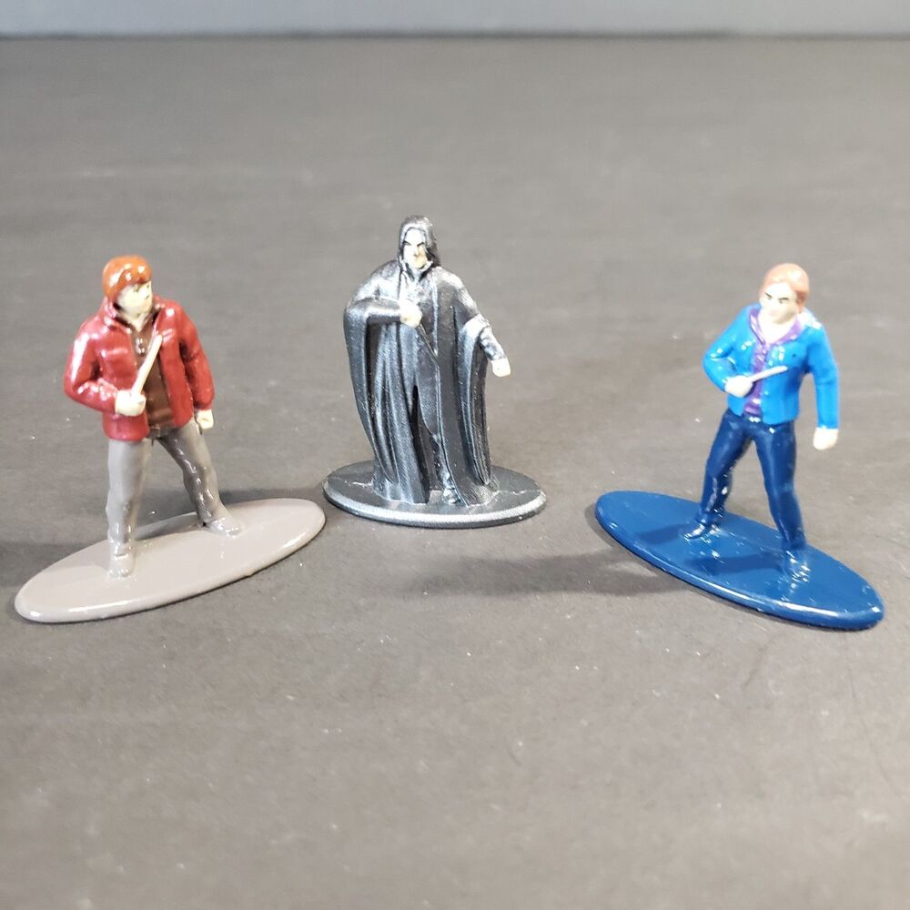 Harry Potter Metalfigs Set of 3 Mini Toy Figures 1" Severus Snape Hermione